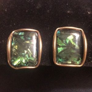 Vintage Green sparkle earrings